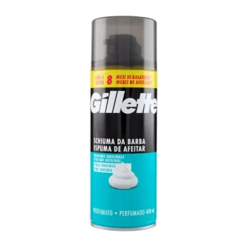 Снимка на пяна за брснене Gillette profumo Originale pelle sensibile оригинален парфюм-чувствителна кожа 400мл