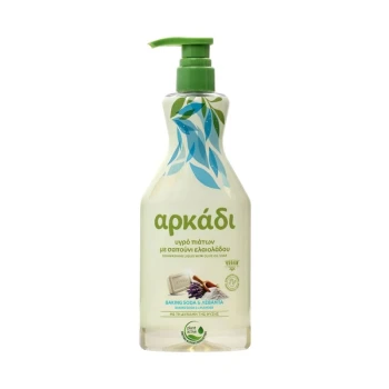 Снимка на препарат съдове Arkadi olive oil, baking soda and Lavanta с зехтин, сода бикарбонат и лавандула 550мл помпа