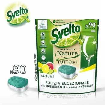 Снимка на таблетки съдомиялна Svelto Tutto in 1 с лимон 90 съдомиялни